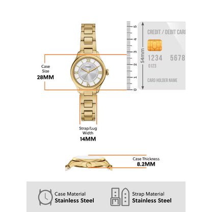 Fossil Gilmore Quartz Silver Dial Analog Stainless Steel Women Watch ES5421