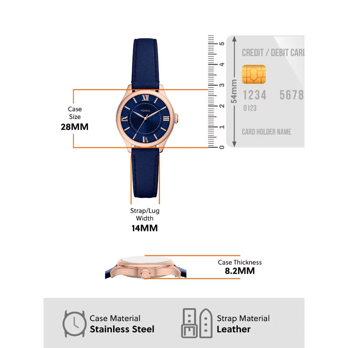 Fossil Gilmore Quartz Three-Hand Blue Dial Women's Watch ES5424