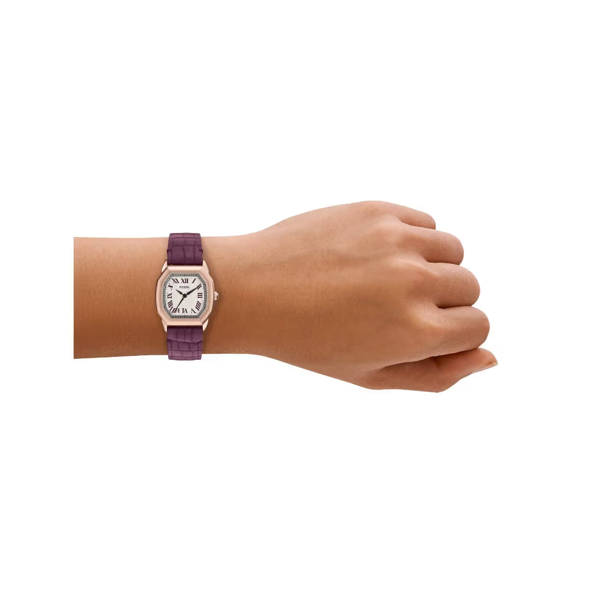 Fossil Harlow Quartz Cream Dial Analog Leather Strap Watch For Women ES5428