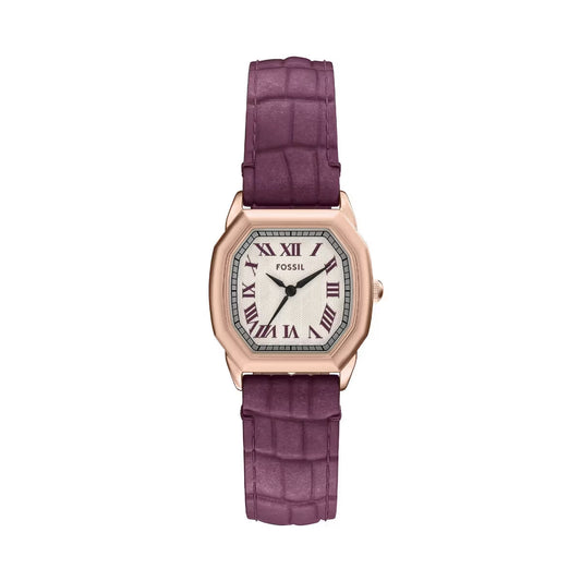 Fossil Harlow Quartz Cream Dial Analog Leather Strap Watch For Women ES5428