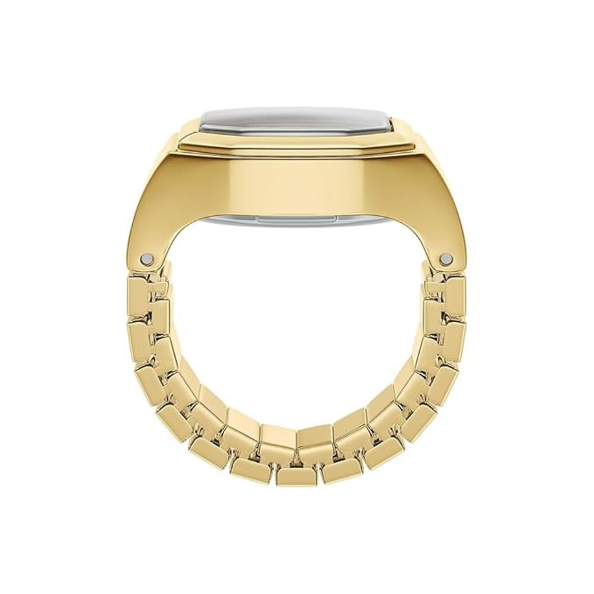 Gold watch band on a white background