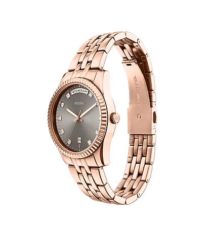 Fossil Scarlette Quartz Grey Dial Analog Watch For Women ES5459