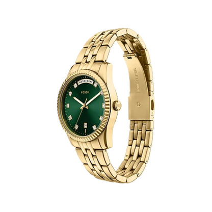 Fossil Scarlette Quartz Green Dial Analog Watch For Women ES5460