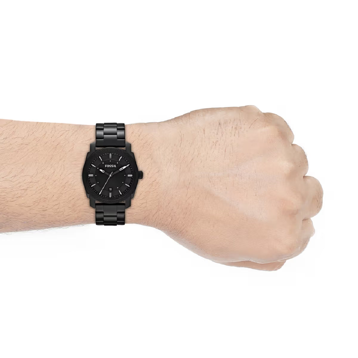 Fossil Machine Quartz Black Dial Analog Stainless Steel Men's Watch FS4775