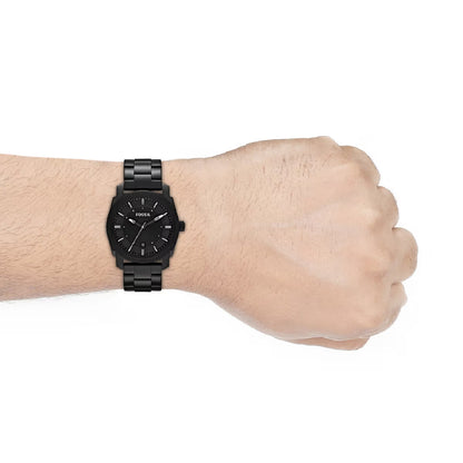 Fossil Machine Quartz Black Dial Analog Stainless Steel Men's Watch FS4775