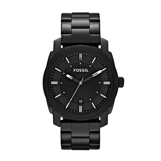 Fossil Machine Quartz Black Dial Analog Stainless Steel Men's Watch FS4775