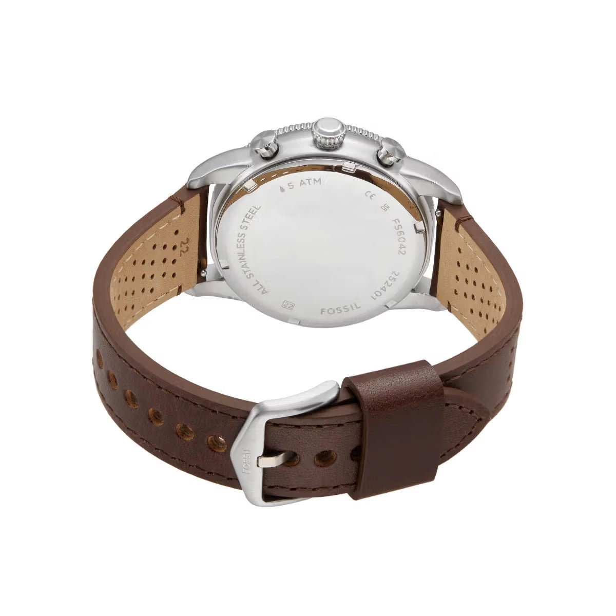 Fossil Sport Tourer Quartz Cream Dial Chronograph Leather Strap Men Watch FS6042