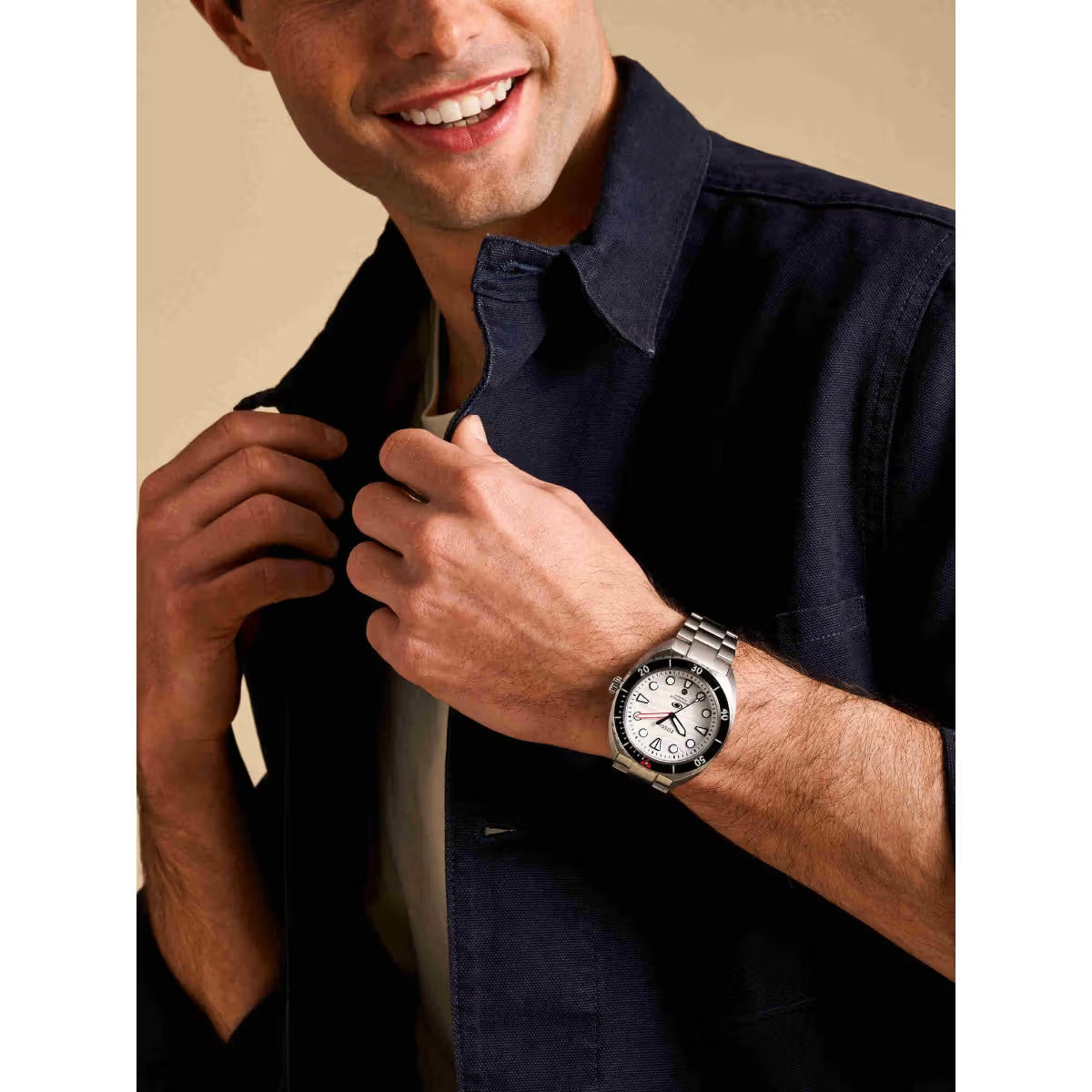 Fossil Breaker Quartz White Dial Analog Stainless Steel Men Watch FS6063