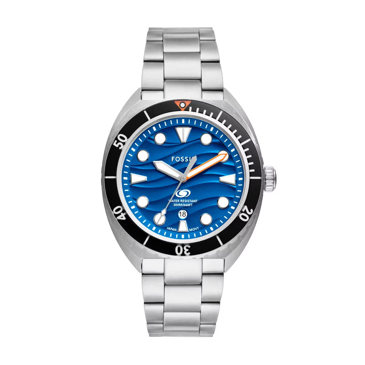 Fossil Breaker Quartz Blue Dial Analog Stainless Steel Men Watch FS6064