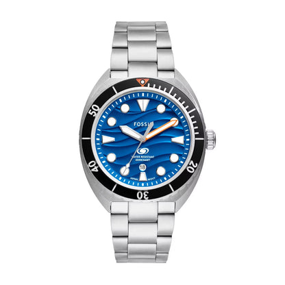 Fossil Breaker Quartz Blue Dial Analog Stainless Steel Men Watch FS6064