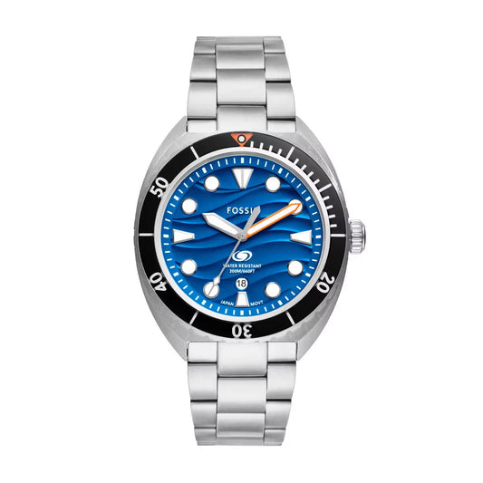 Fossil Breaker Quartz Blue Dial Analog Stainless Steel Men Watch FS6064