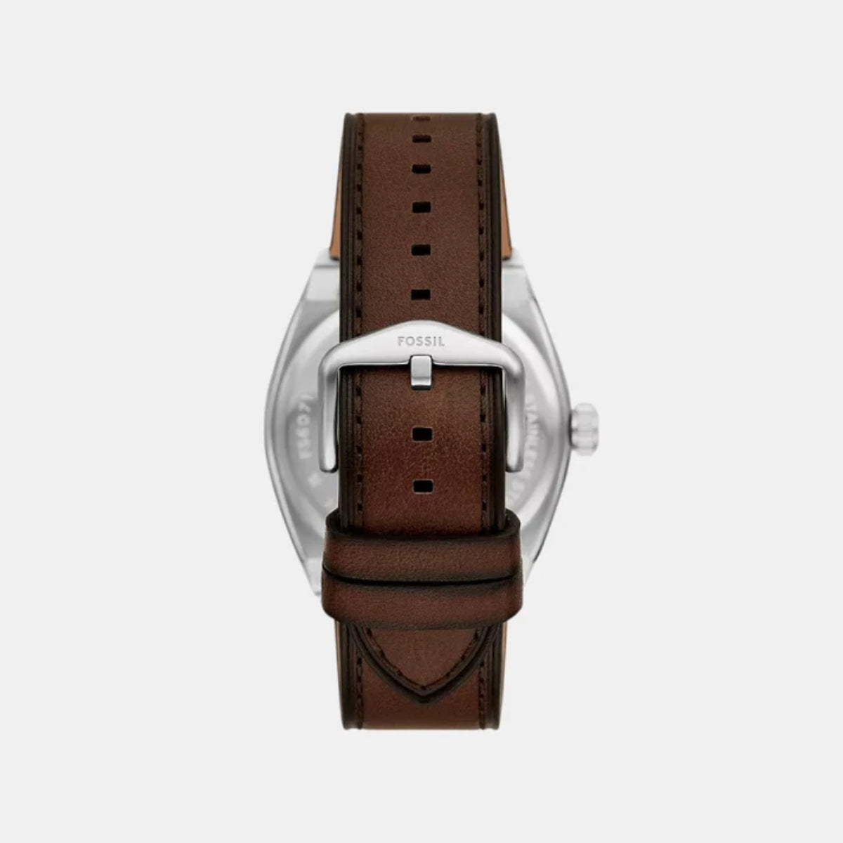 Fossil Everett Quartz Cream Dial Analog Leather Strap Men Watch FS6071