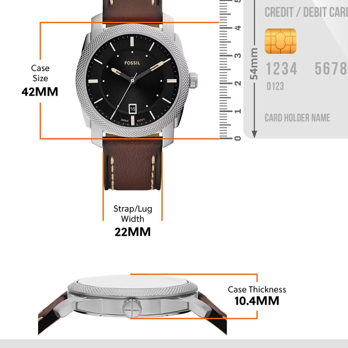Fossil Machine Three-Hand With Date Black Dial Men Watch With Bracelet FS6081SET