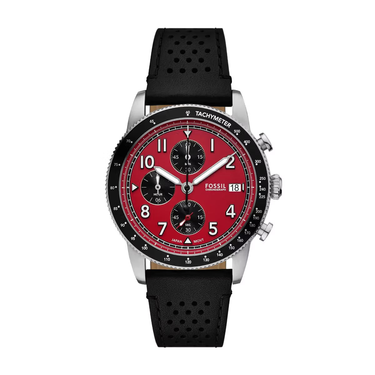 Fossil Sport Tourer Quartz Red Dial Analog Chronograph Men's Watch FS6086