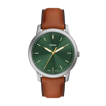 Fossil Minimalist Quartz Green Dial Three-Hand Men's Watch FS6094