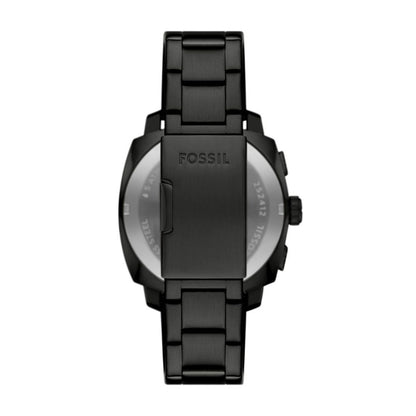 Fossil Machine Quartz Black Dial Chronograph Stainless Steel Men Watch FS6097