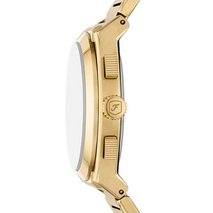Fossil Quartz Gold Dial Chronograph Stainless Steel Men Watch FS6119