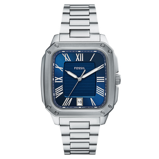 Fossil Crosby Blue Dial With Roman Number Stainless Steel Men's Watch FS6121
