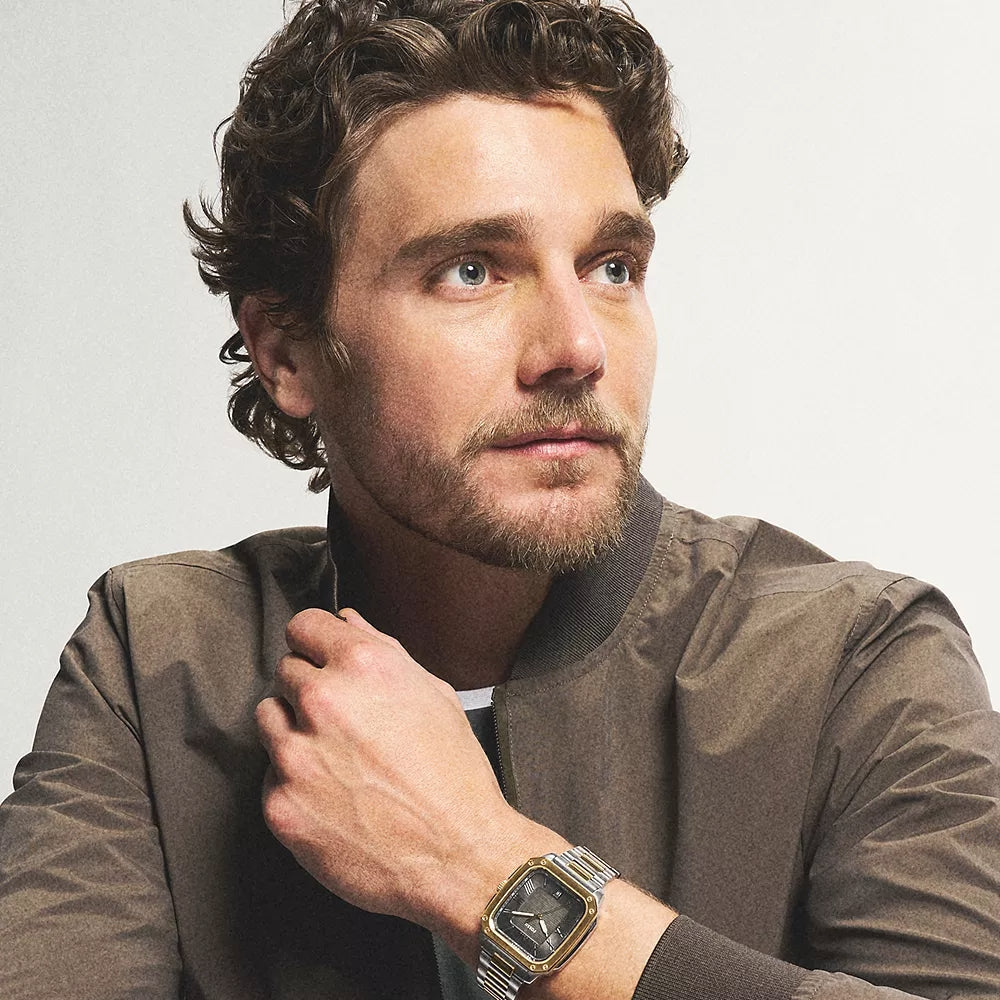 Fossil Quartz Black Dial With Date Three-Hand Men Watch FS6123