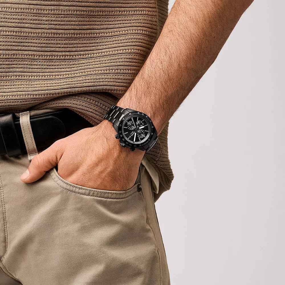 Fossil Autocross Quartz Black Dial Chronograph With Date Men's Watch FS6125