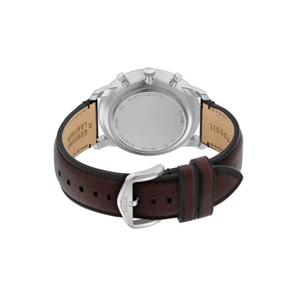 Fossil Neutra Quartz Grey Dial Chronograph Leather Strap Men Watch FS6129