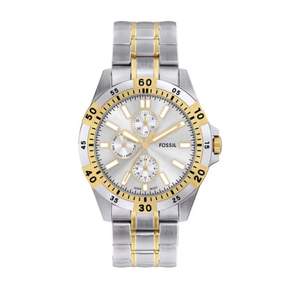 Fossil Garrett Quartz Silver Dial Multi-Function Watch For Men FS6148