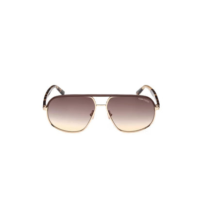 Aviator sunglasses with gradient lenses on a white background