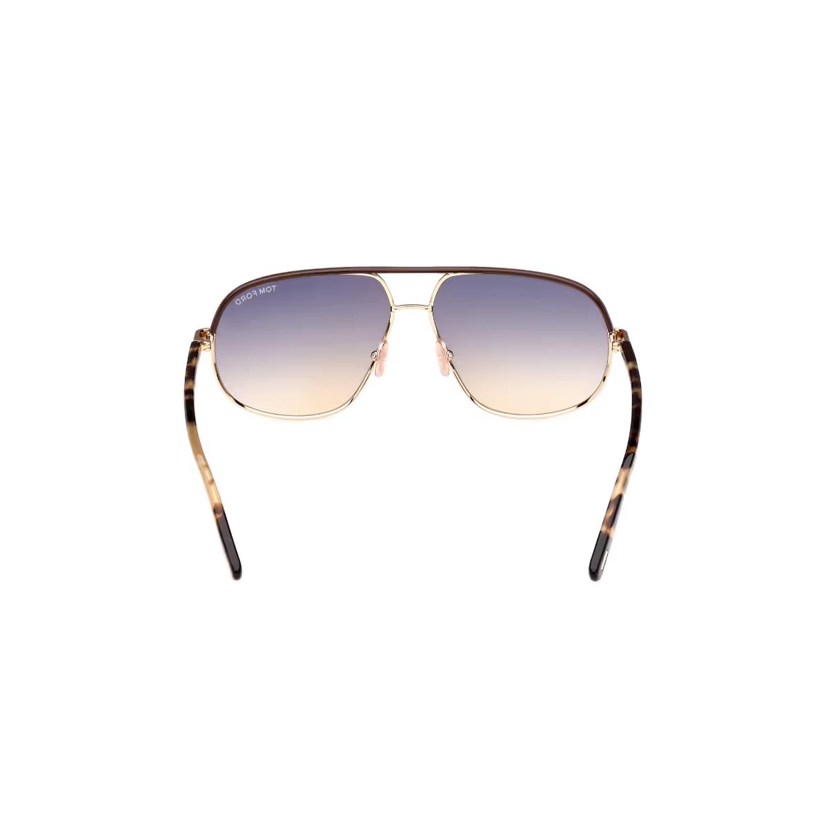 Sunglasses with gradient lenses on a white background