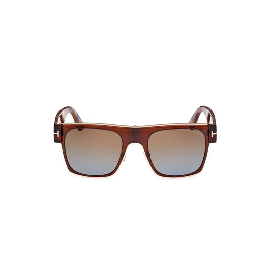 Sunglasses with brown gradient lenses on a white background