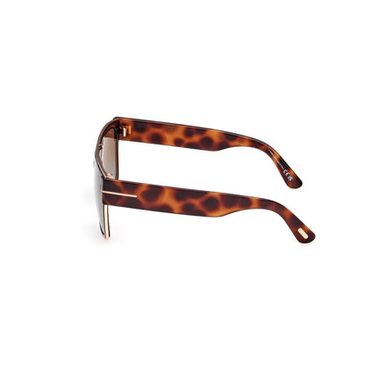 Sunglasses with tortoiseshell frame on a white background