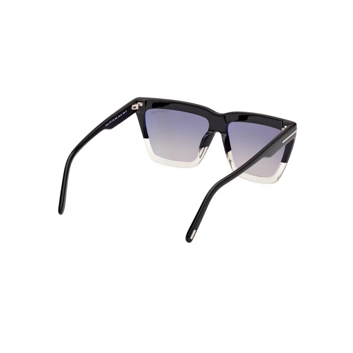 Black sunglasses with gradient lenses on a white background