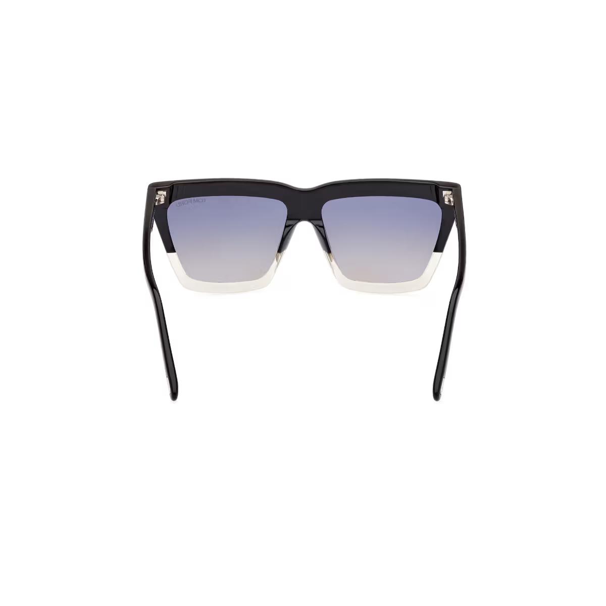 Black sunglasses with gradient lenses on a white background
