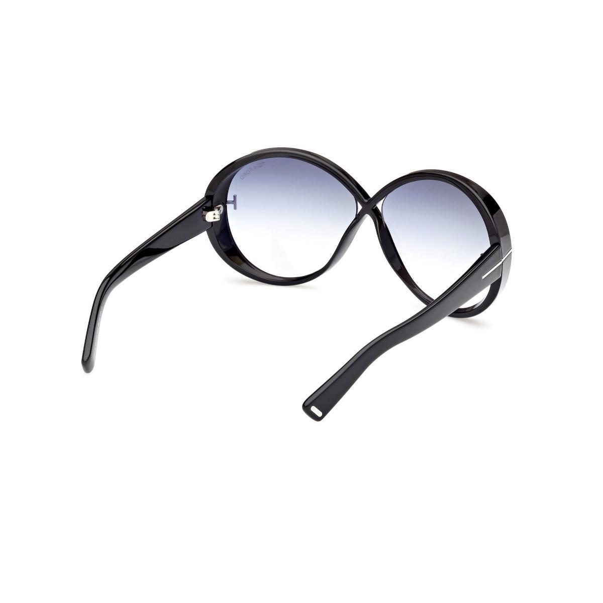 Black sunglasses with gradient lenses on a white background