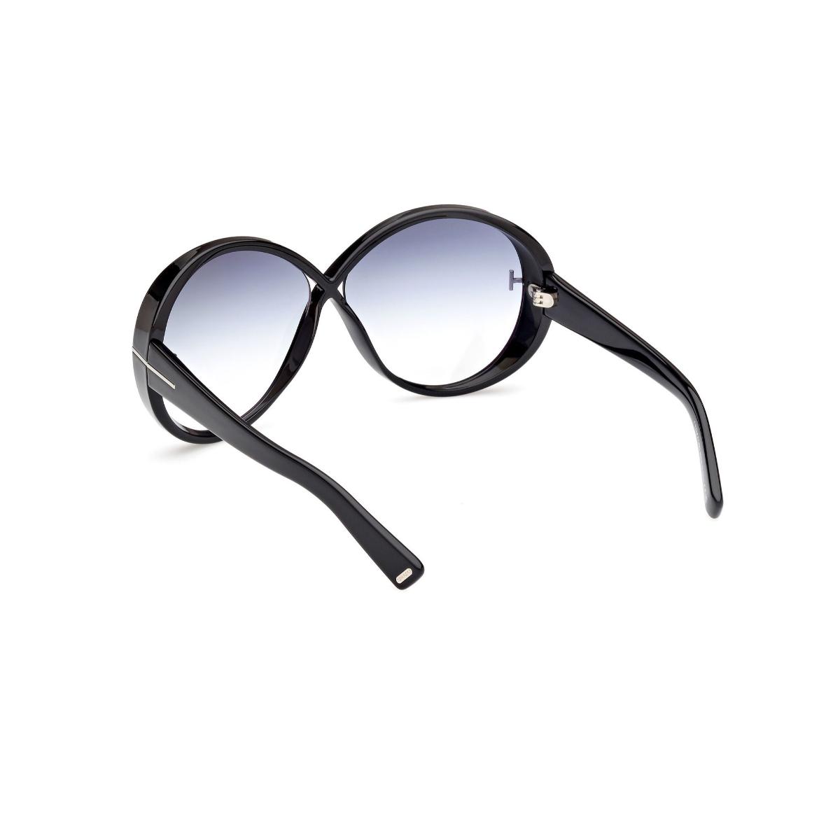 Black sunglasses with gradient lenses on a white background