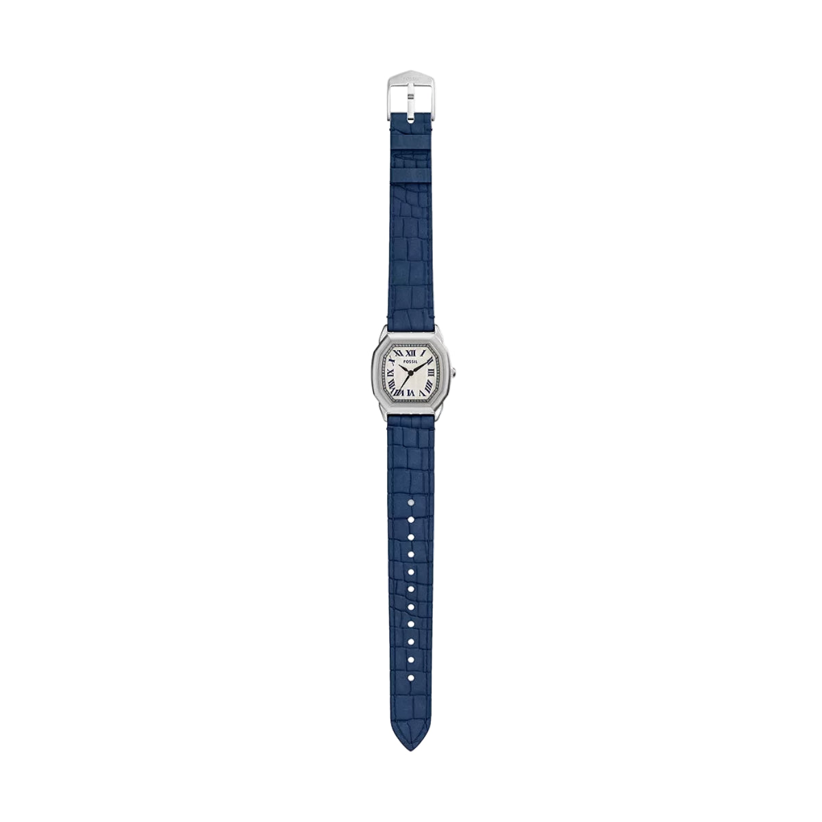 Watch with a blue strap on a white background