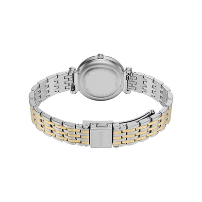 Two-tone metal watch on a white background