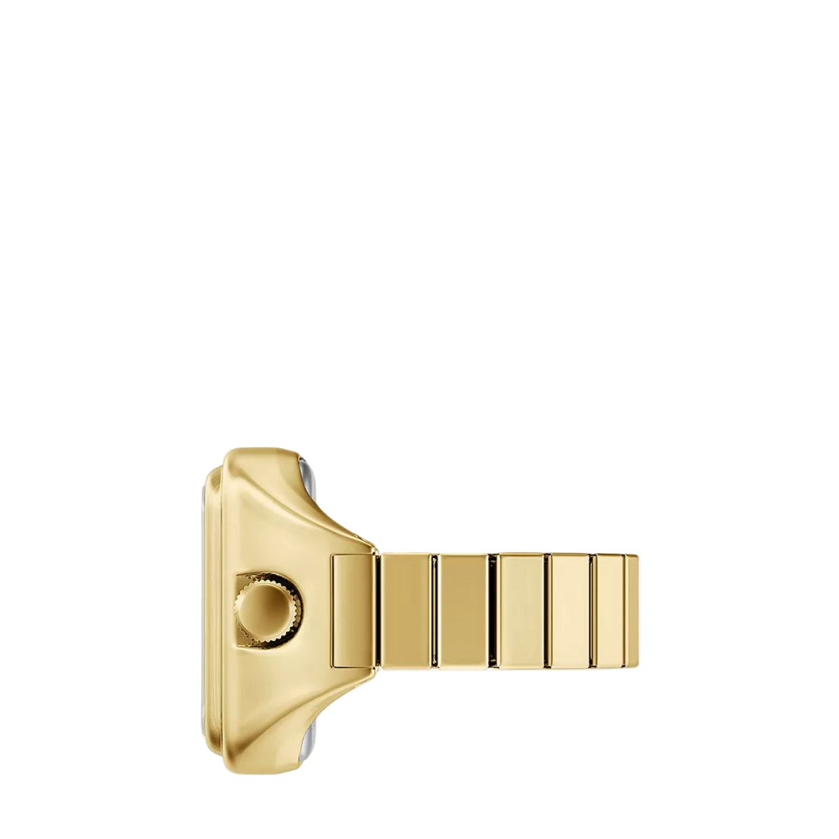 Gold guitar pickguard on a white background