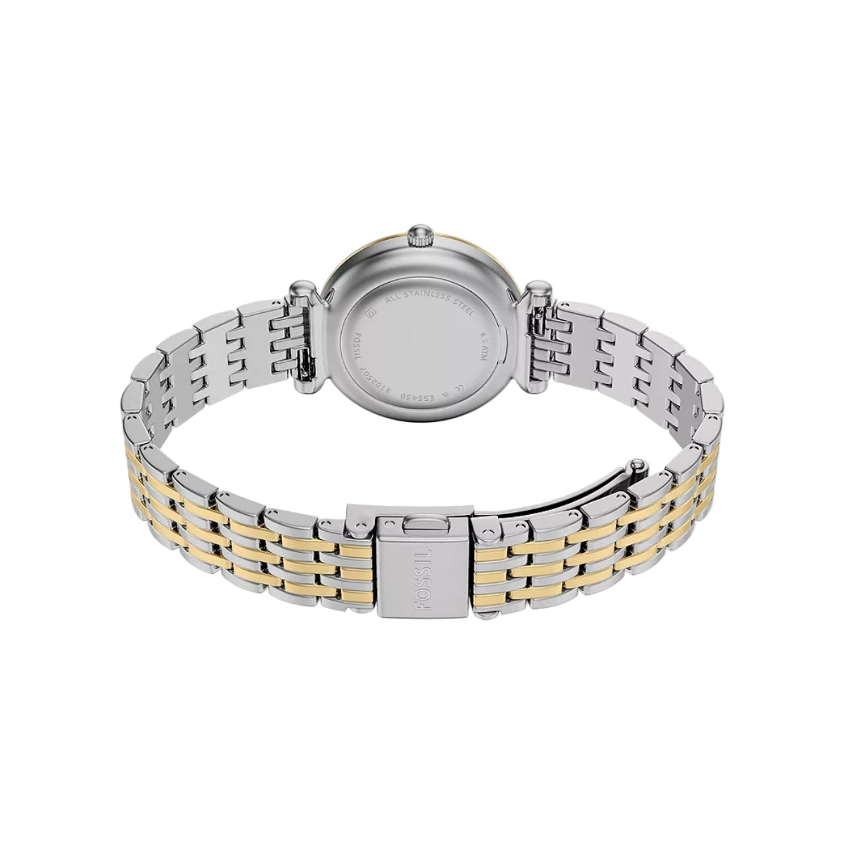 Two-tone metal watch on a white background