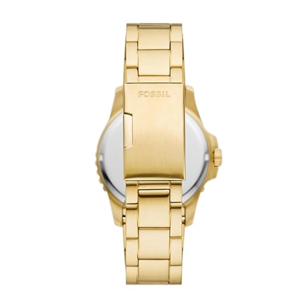 Gold Fossil watch on a white background