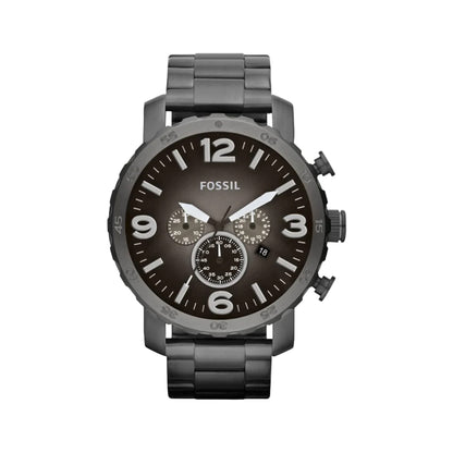 Black Fossil watch on a white background