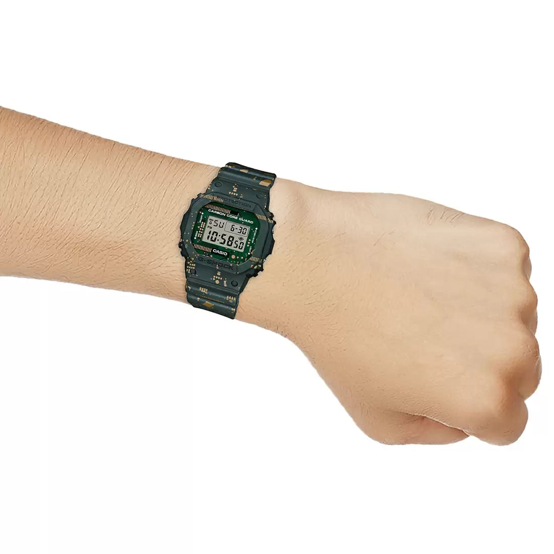 G1064 | CASIO G-SHOCK DWE-5600CC-3DR Green Carbon Core Guard - Men's Watch