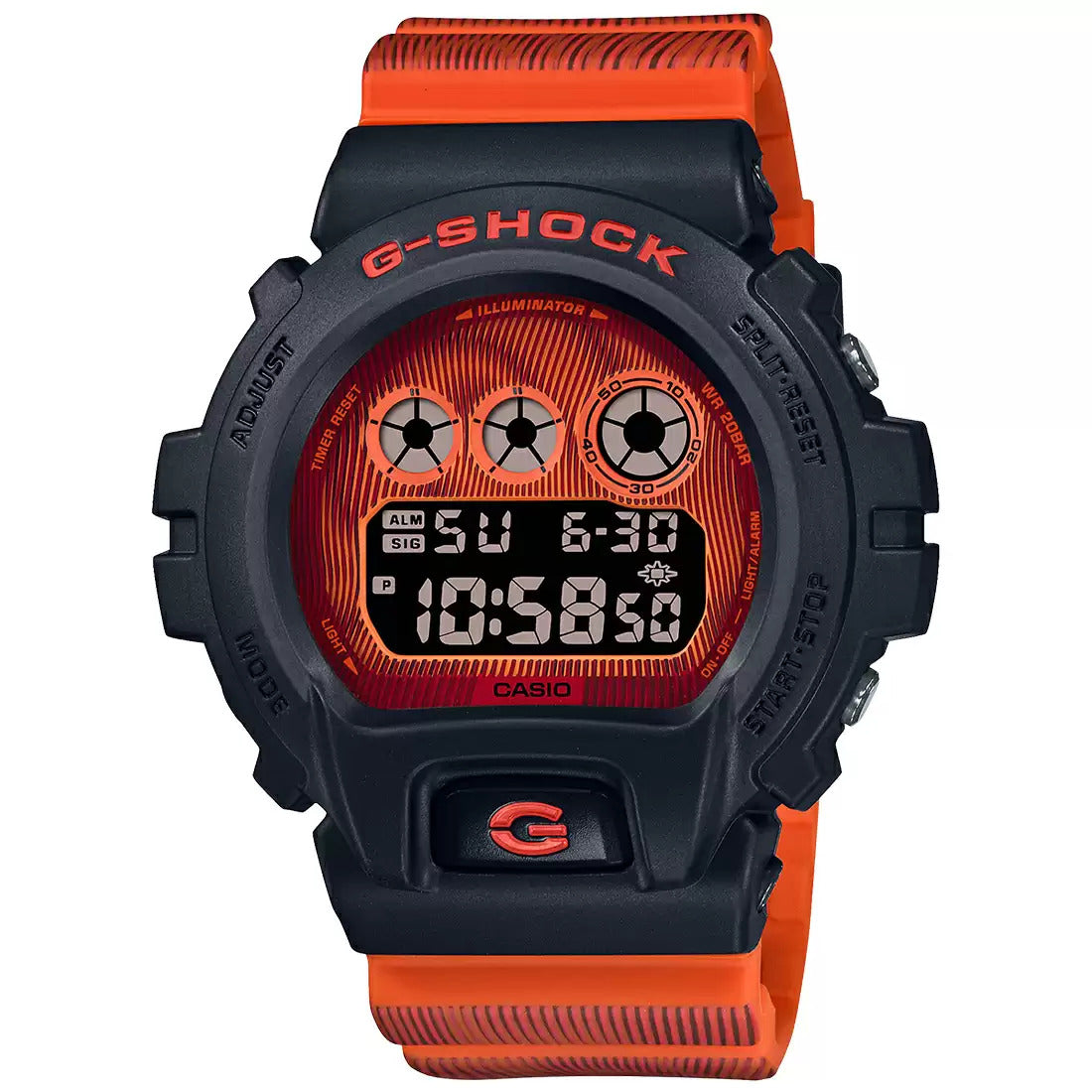 G1326 CASIO |  DW-6900TD-4DR Time Distortion Digital Watch (Men)