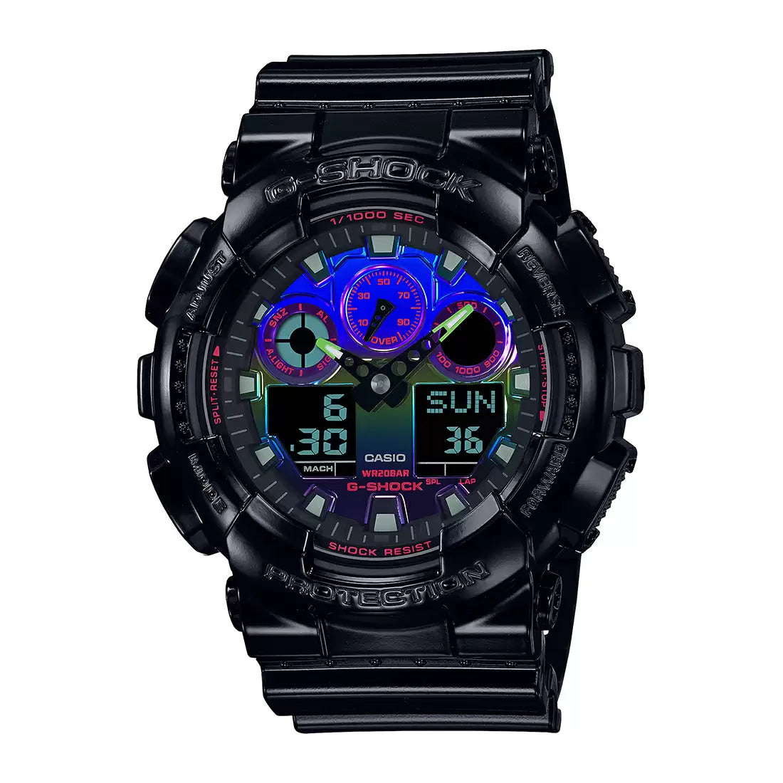 G1365 CASIO | G-Shock GA-100RGB-1ADR Virtual Rainbow Digital Men's Watch