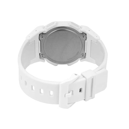 White watch with a clear face on a white background