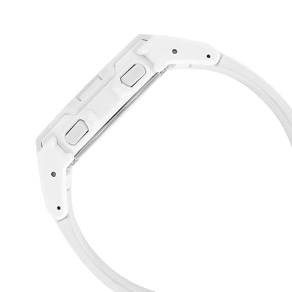 White smartwatch band on a white background