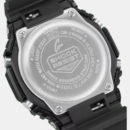 Back view of a Casio watch with 'Shock Resist' feature on a white background