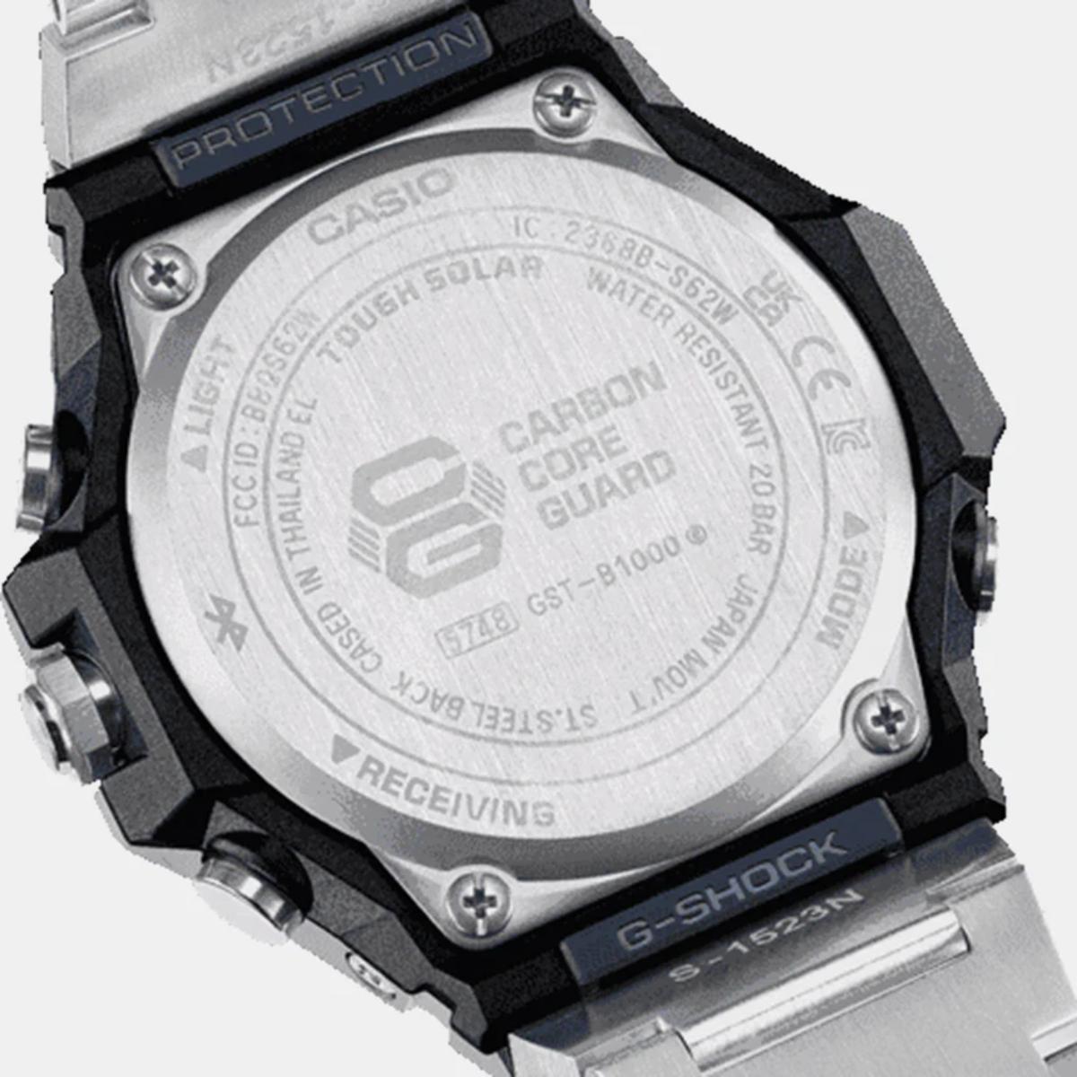 Back view of a Casio G-Shock watch with carbon core guard feature