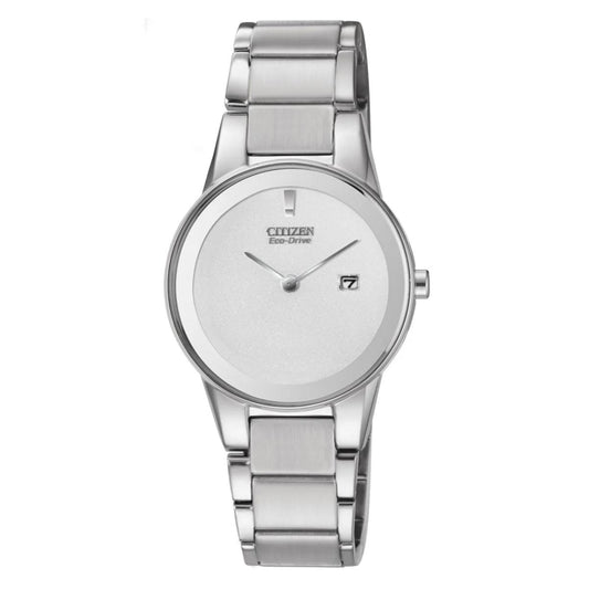 Silver Citizen watch on a white background