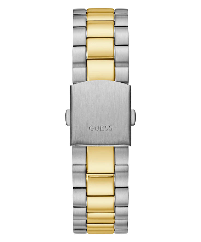 GW0265G8 GUESS | Coin edge bezel 2-Tone Day/Date Analog Watch (Men)