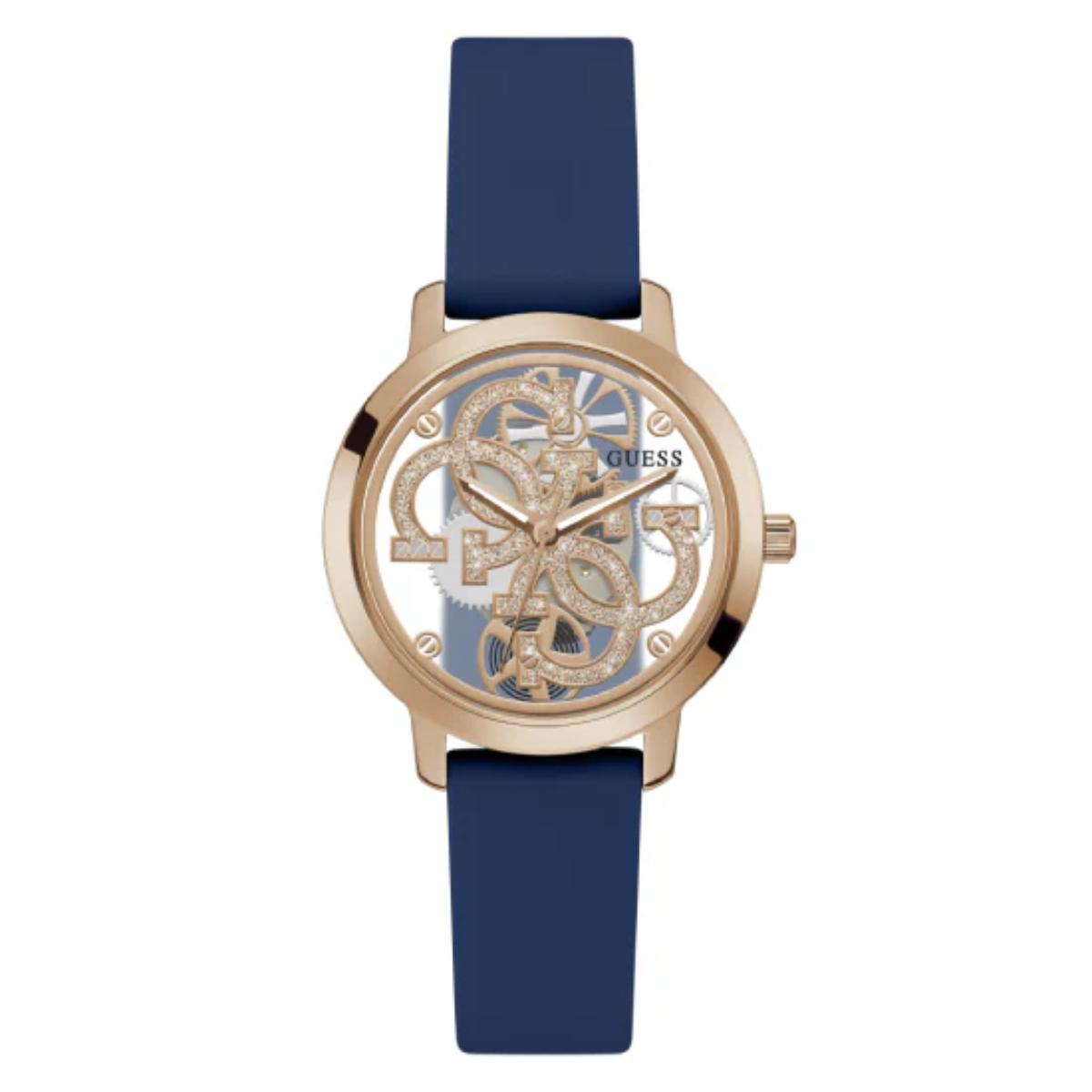 GUESS Quartz Quattro Clear Rose Gold Dial Analog Women's Watch GW0452L1